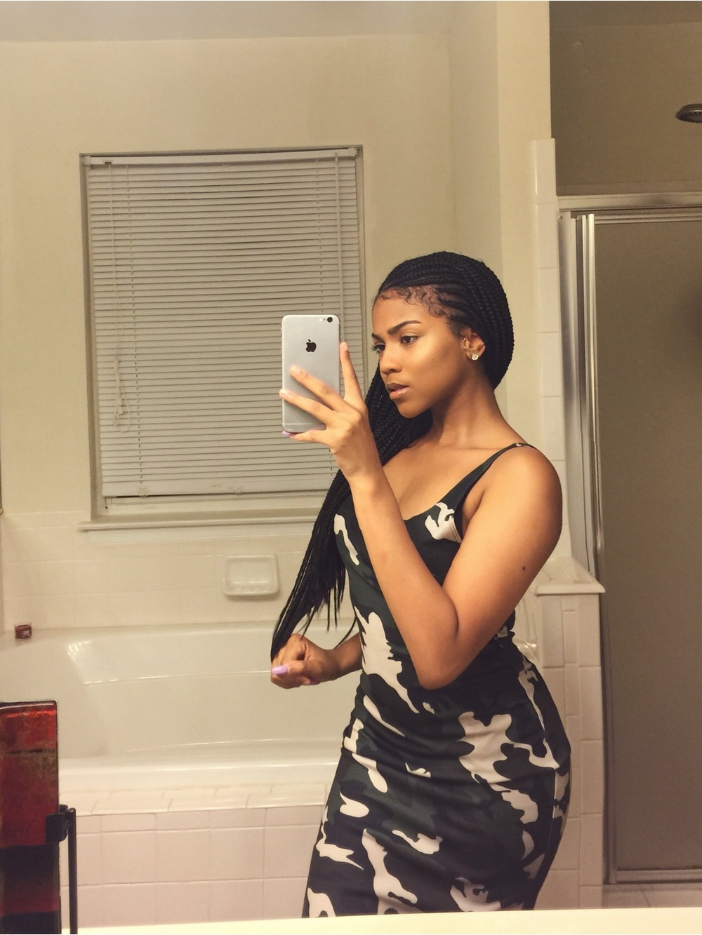 Zara Camouflage Bodycon Midi Dress